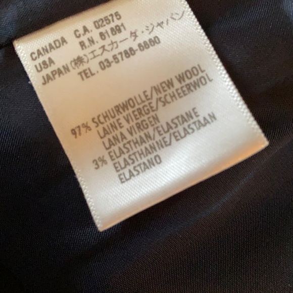 Escada New Virgin Wool Dark Blue Wool Stretch Logo BlazerPants InSeparateListing - Picture 8 of 11